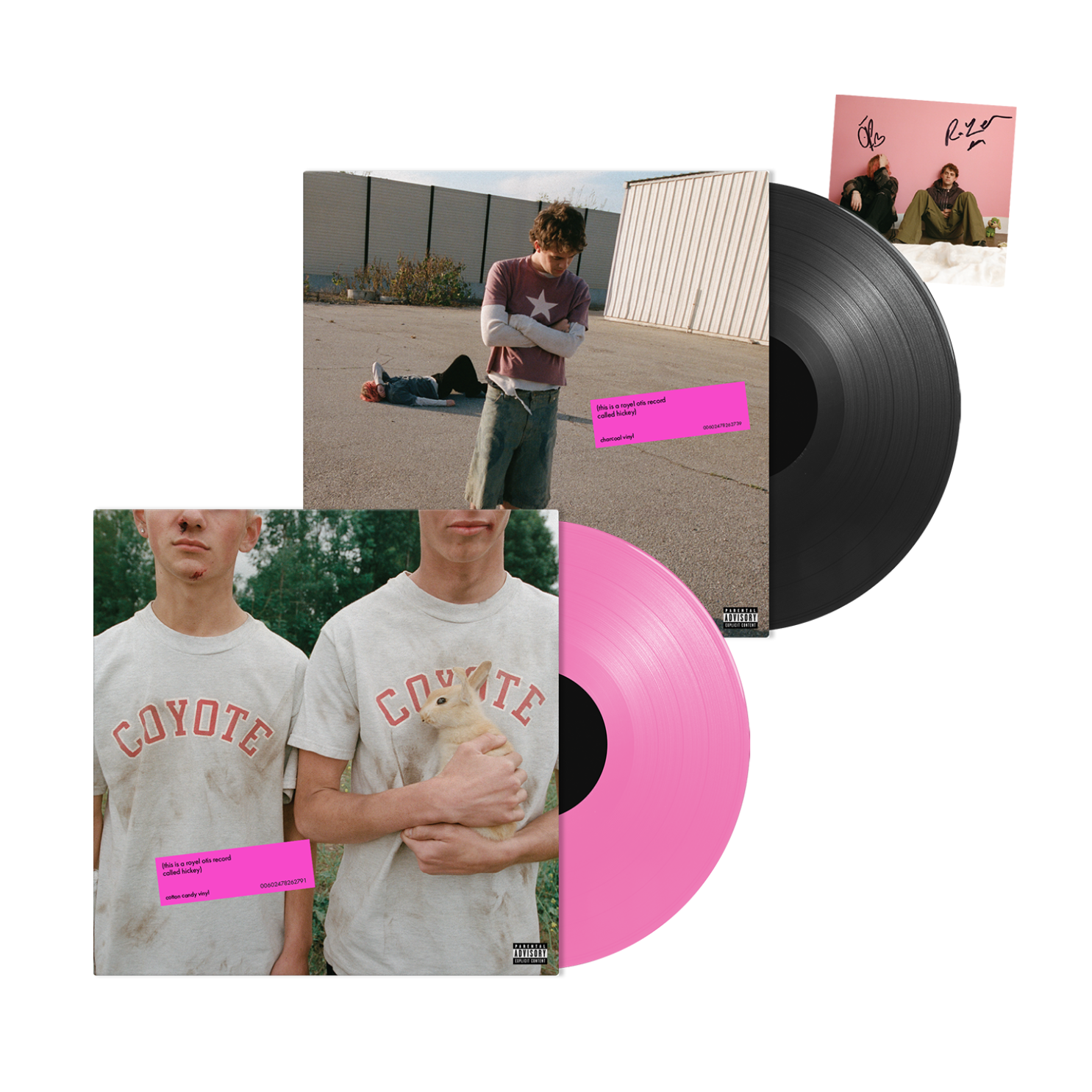 (hickey) cotton candy + standard charcoal vinyl + signed artcard