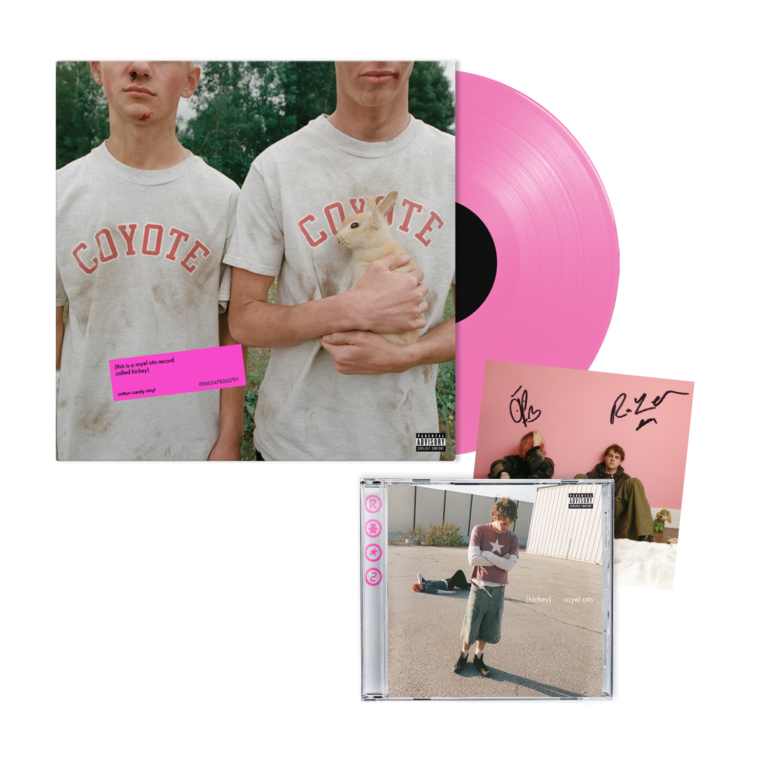 (hickey) cotton candy vinyl, CD + signed art card